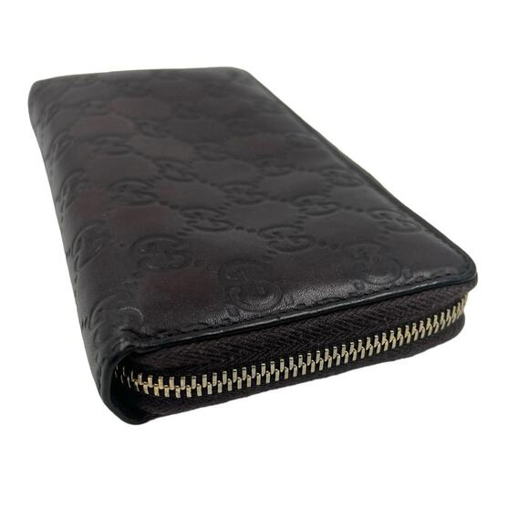 Gucci Vintage Leather Interlocking GG Logo Guccissima Long Zip Around Wallet - Picture 6 of 16
